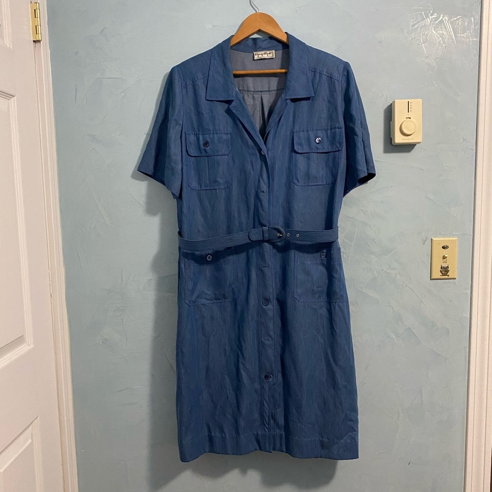 Giorgio Grati Button Down‎ Blue Dress
